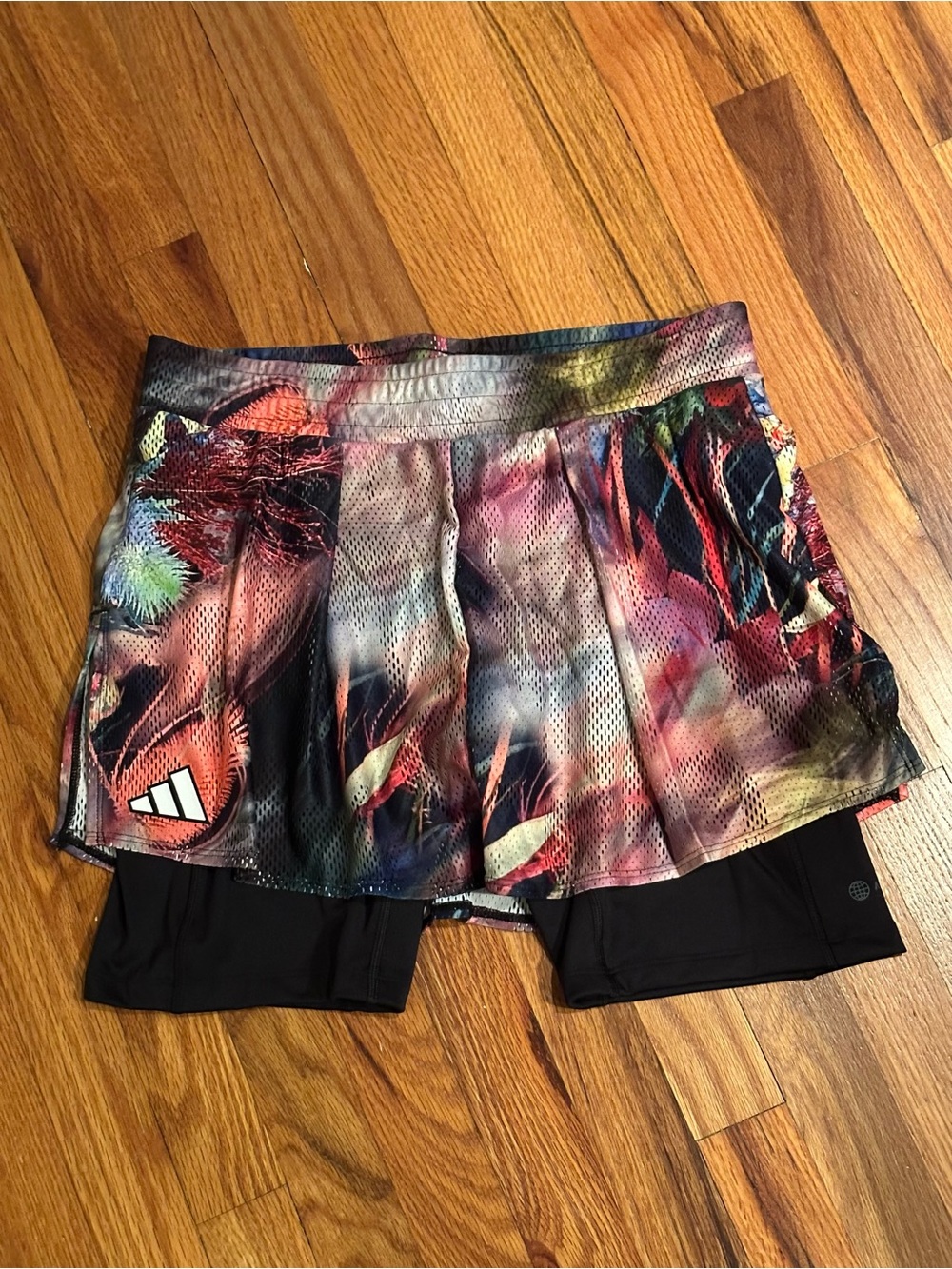 Adidas Athletic Printed Skort with Black Compression Shorts